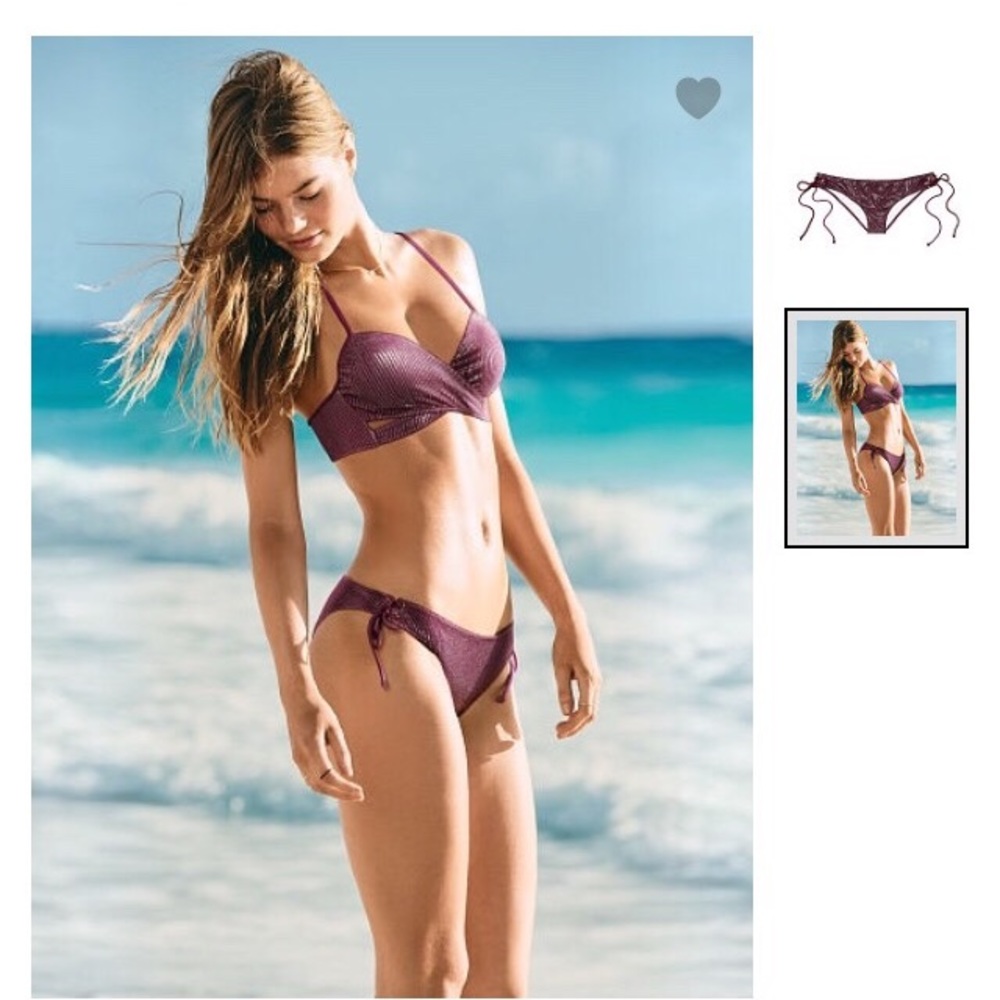 💖VS PINK Ribbed Lace-Up Two Piece Swim